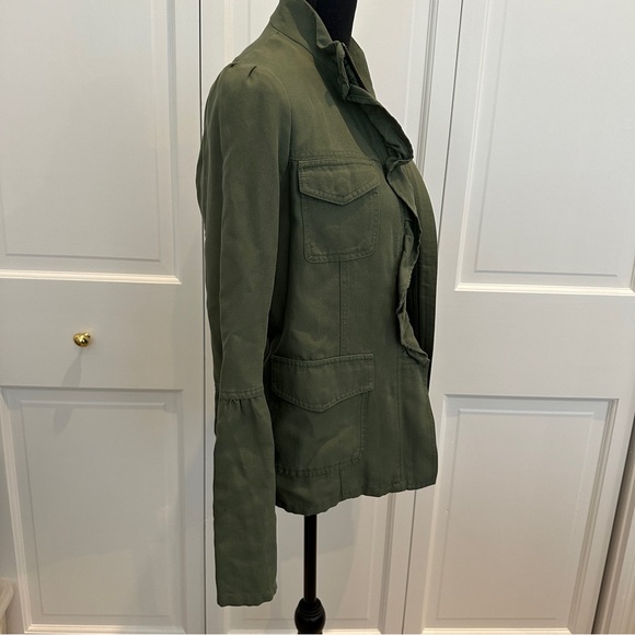 Hinge Green Ruffle Hem Utility Jacket - Picture 4 of 7